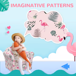 AIYAPLAY Kids Sofa Chair with Flamingo Design for Bedroom, Playroom, Pink