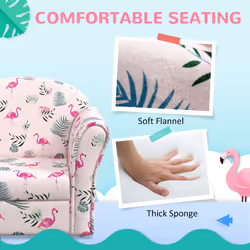 AIYAPLAY Kids Sofa Chair with Flamingo Design for Bedroom, Playroom, Pink
