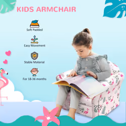 AIYAPLAY Kids Sofa Chair with Flamingo Design for Bedroom, Playroom, Pink - Additional view 5