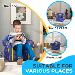 AIYAPLAY Kids Armchair Toddler Sofa Chair Bedroom Playroom, Planet Dinosaur - Additional view 4