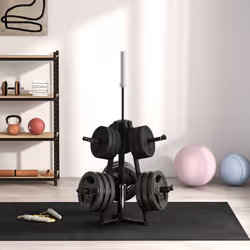SPORTNOW Weight Plate Storage Rack with 6 Fasten Clamps, Max Load 300kg