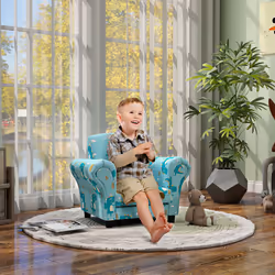 AIYAPLAY 2 Piece Kids Sofa Set with Dinosaur Design, for Nursery, Blue - Additional view 8