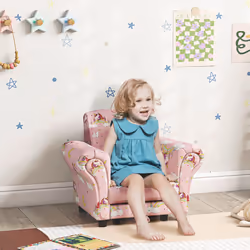 AIYAPLAY Kids Sofa Set Toddler Armchair with Footrest, Children Chair, Pink