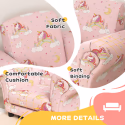 AIYAPLAY Kids Sofa Set Toddler Armchair with Footrest, Children Chair, Pink - Additional view 4