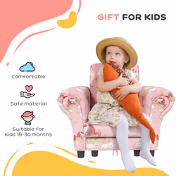 AIYAPLAY Kids Sofa Set Toddler Armchair with Footrest, Children Chair, Pink - Additional view 5