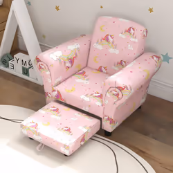 AIYAPLAY Kids Sofa Set Toddler Armchair with Footrest, Children Chair, Pink - Additional view 6