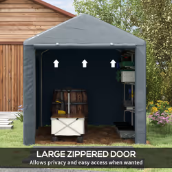Outsunny 1.6 x 2.2m Garden Storage Shed Portable Shed Tent, Dark Grey - Additional view 4