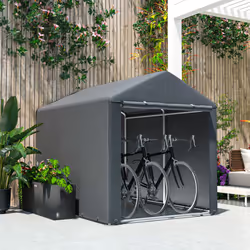 Outsunny 1.6 x 2.2m Garden Storage Shed Portable Shed Tent, Dark Grey - Additional view 7