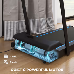SPORTNOW 2.5HP Folding Treadmill Walking Pad w/ LED Display, No Assembly Blue