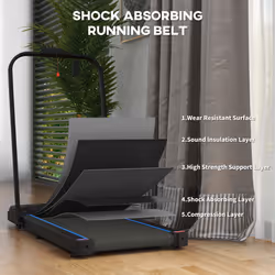 SPORTNOW 2.5HP Folding Treadmill Walking Pad w/ LED Display, No Assembly Blue - Additional view 5