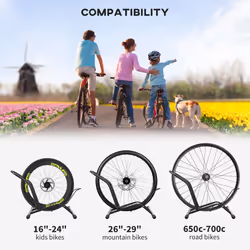 SPORTNOW Bike Stand Bicycle Storage Rack for Indoor Garages Flat Use - Additional view 4