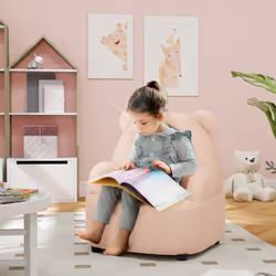 AIYAPLAY Kids Armchair, Bear Shaped Toddler Sofa Chair for Bedroom - Pink