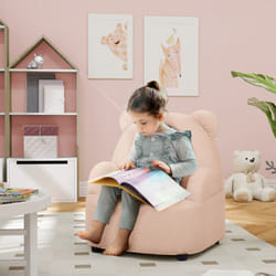 AIYAPLAY Kids Armchair, Bear Shaped Toddler Sofa Chair for Bedroom - Pink