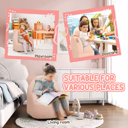 AIYAPLAY Kids Armchair, Bear Shaped Toddler Sofa Chair for Bedroom - Pink