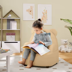 AIYAPLAY Kids Armchair, Bear Shaped Toddler Sofa Chair for Bedroom - Khaki