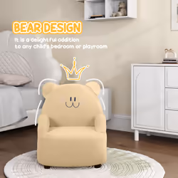 AIYAPLAY Kids Armchair, Bear Shaped Toddler Sofa Chair for Bedroom - Khaki