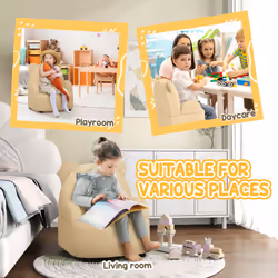 AIYAPLAY Kids Armchair, Bear Shaped Toddler Sofa Chair for Bedroom - Khaki - Additional view 7