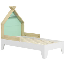 AIYAPLAY Toddler Bed Frame Bedroom Furniture w/ Guardrails, 144 x 74 x 110cm