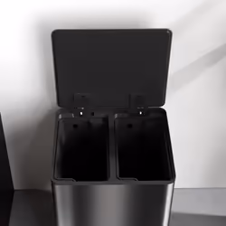 HOMCOM 2 x 30L Double Kitchen Bin, Pedal Bin with Soft-Close Lid, Black - Additional view 7