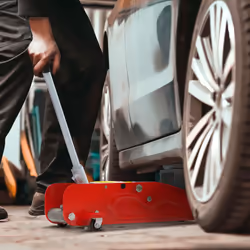 HOMCOM Hydraulic Low Profile Car Jack 2 Ton Capacity for Car Garage Tyre Repair