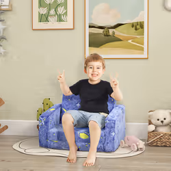 AIYAPLAY Kids Sofa Bed, Folding Toddler Armchair, Glow in The Dark Cosmic
