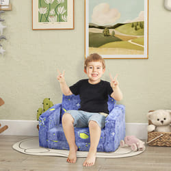 AIYAPLAY Kids Sofa Bed, Folding Toddler Armchair, Glow in The Dark Cosmic