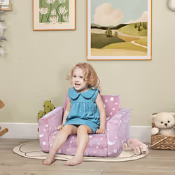 AIYAPLAY Kids Sofa Bed, Folding Toddler Armchair, Glow in The Dark Star Moon