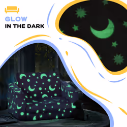 AIYAPLAY Kids Sofa Bed, Folding Toddler Armchair, Glow in The Dark Star Moon