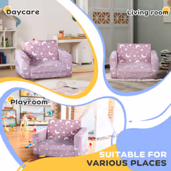 AIYAPLAY Kids Sofa Bed, Folding Toddler Armchair, Glow in The Dark Star Moon - Additional view 4