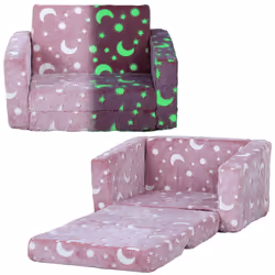 AIYAPLAY Kids Sofa Bed, Folding Toddler Armchair, Glow in The Dark Star Moon - Additional view 8