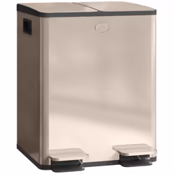 HOMCOM 2 x 20L Dual Kitchen Bin Pedal Bin for Recycling and Waste, Gold Tone - Additional view 8
