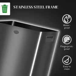 HOMCOM 2 x 20L Dual Kitchen Bin Pedal Bin for Recycling and Waste, Black - Additional view 6