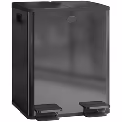 HOMCOM 2 x 20L Dual Kitchen Bin Pedal Bin for Recycling and Waste, Black - Additional view 8