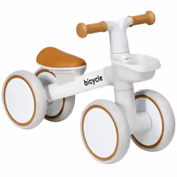 AIYAPLAY Kids Balance Bike for 1-3 Years Old with Adjustable Seat, White