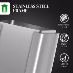 HOMCOM 3 x 15L Triple Kitchen Bin Pedal Bin for Recycling and Waste, Silver Tone - Additional view 6