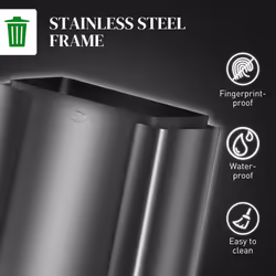 HOMCOM 3 x 15L Triple Kitchen Bin Pedal Bin for Recycling and Waste, Black - Additional view 7