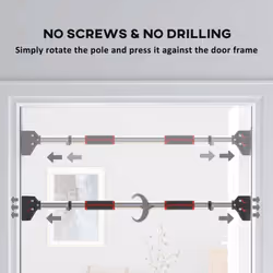 SPORTNOW Pull Up Bar Doorway, 75-92cm Length Adjustable, Max Load 200kg - Additional view 4