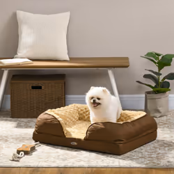 PawHut Dog Bed Calming Pet Bed Dog Mattress for Small Dogs - Brown