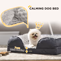 PawHut Dog Bed Calming Pet Bed Dog Mattress for Small Dogs - Charcoal Grey - Additional view 4