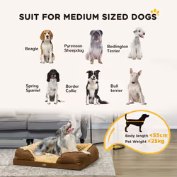PawHut Dog Bed Calming Pet Bed Dog Mattress for Medium Dogs - Brown