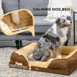 PawHut Dog Bed Calming Pet Bed Dog Mattress for Medium Dogs - Brown - Additional view 4