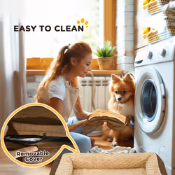 PawHut Dog Bed Calming Pet Bed Dog Mattress for Medium Dogs - Brown - Additional view 6