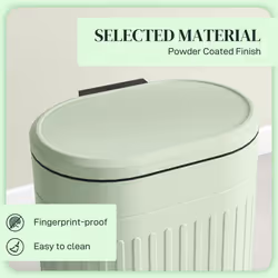 HOMCOM 20L Pedal Bin, Metal Kitchen Bin with Soft-close Lid, Light Green - Additional view 4