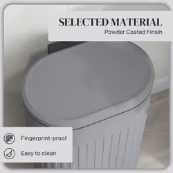 HOMCOM 30L Pedal Bin, Metal Kitchen Bin with Soft-close Lid, Grey - Additional view 4