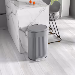 HOMCOM 30L Pedal Bin, Metal Kitchen Bin with Soft-close Lid, Grey - Additional view 6
