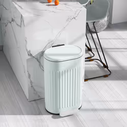 HOMCOM 30L Pedal Bin, Metal Kitchen Bin with Soft-close Lid, Light Green - Additional view 6