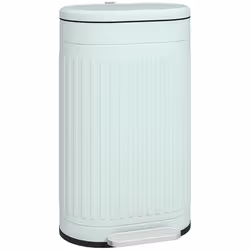 HOMCOM 30L Pedal Bin, Metal Kitchen Bin with Soft-close Lid, Light Green - Additional view 8