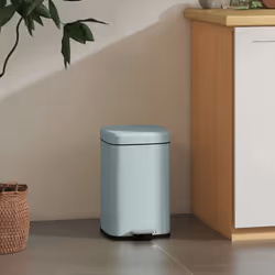 HOMCOM 20L Kitchen Pedal Bin, Metal Rubbish Bin with Soft-close Lid, Light Green