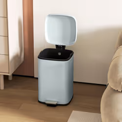 HOMCOM 20L Kitchen Pedal Bin, Metal Rubbish Bin with Soft-close Lid, Light Green - Additional view 7