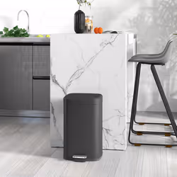 HOMCOM 20L Kitchen Pedal Bin, Metal Rubbish Bin with Soft-close Lid, Black